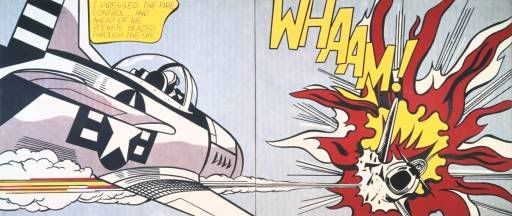 Whaam!, 1963. Roy Lichtenstein (1923-1997). Acrylic and oil on canvas, 1747 mm x 4084 mm. Tate Modern, London.