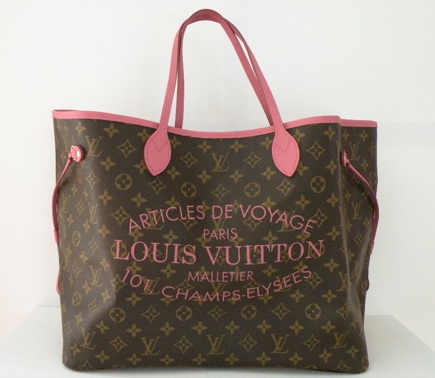 Louis Vuitton NEVERFULL MM IKAT ROSE PINK VOYAGE CHAMPS ELYSEES LTD EBOUTIQUE