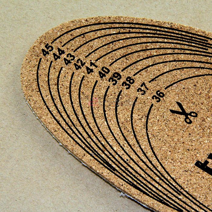 New Unisex 100 Natural Cork Healthy Insoles Shoe Inserts Odor Remover