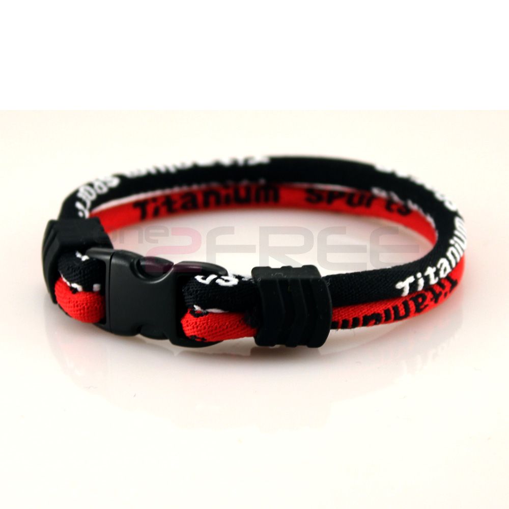 Power Ionic Ion Titanium Sports Baseball 2 Ropes Bracelet Wristband