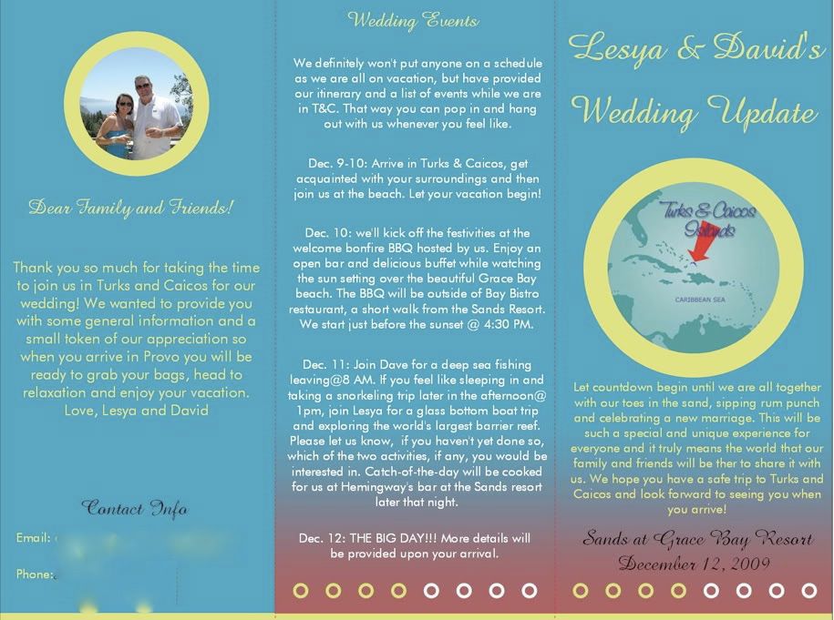 Destination wedding brochure invitations