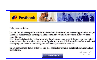phishing mail postbank