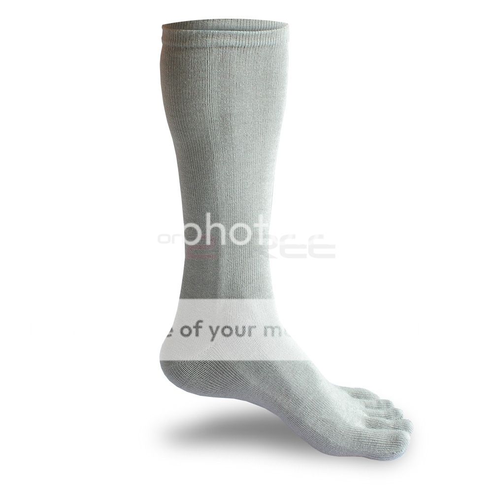 1pair Antibacterial Long Five 5 Finger Toe Cotton Dress Sports Socks Foot Care