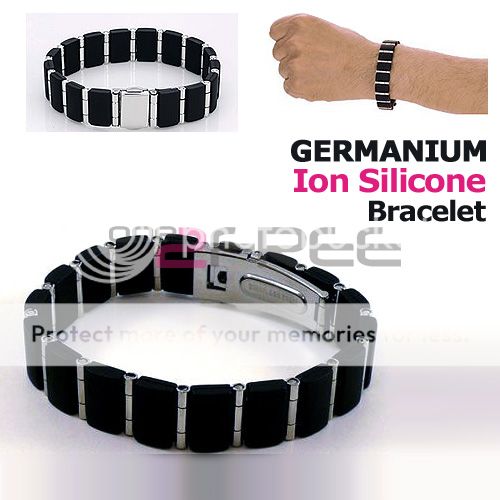 Men Power Ion Titanium Germanium Bracelet Balance Black  