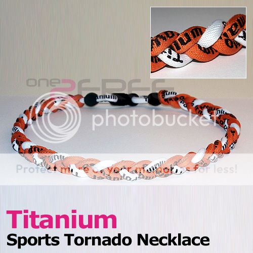 50cm Ionic Titanium Baseball Sports Tornado Necklace  