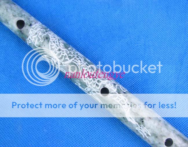 Green Jade Handicraft Carved *Dragon* Flute DiZi #12  