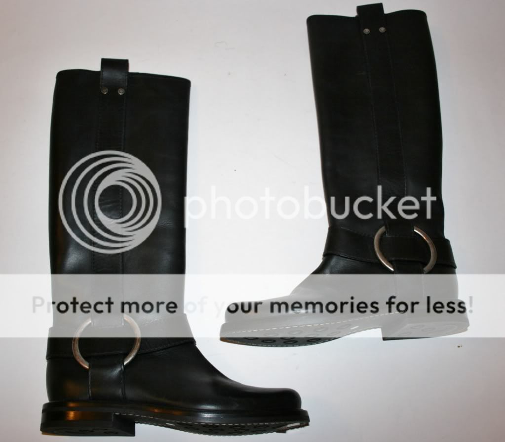   Authentic Casadei Womens Black Leather Rain Boots size UK 6 EU 39 US 8